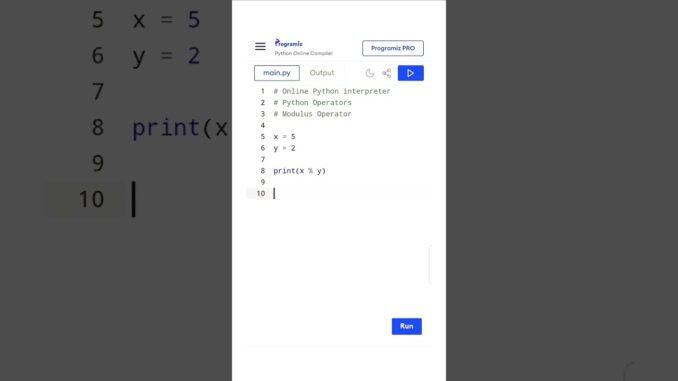 Modulus Operator #python #operators #pythonoperators #coding #programming #beginners #ai #viral